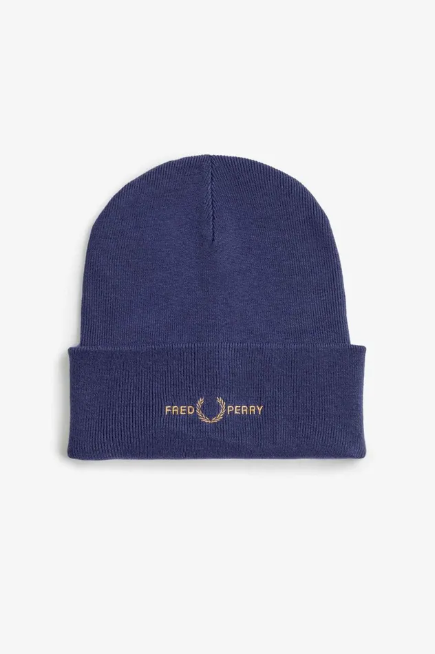 Men Graphic Beanie French Navydark Caramel Fred Perry Accessories