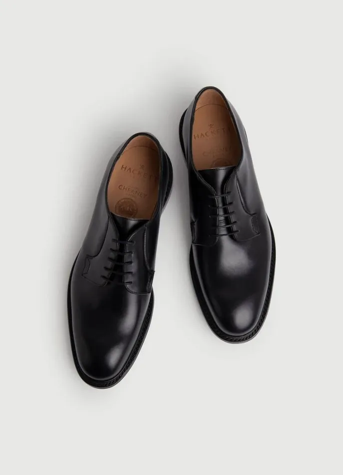 Men Hackett X Cheaney Hackett London Leather Derby Shoes Black
