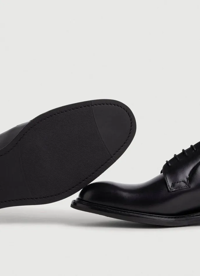 Men Hackett X Cheaney Hackett London Leather Derby Shoes Black