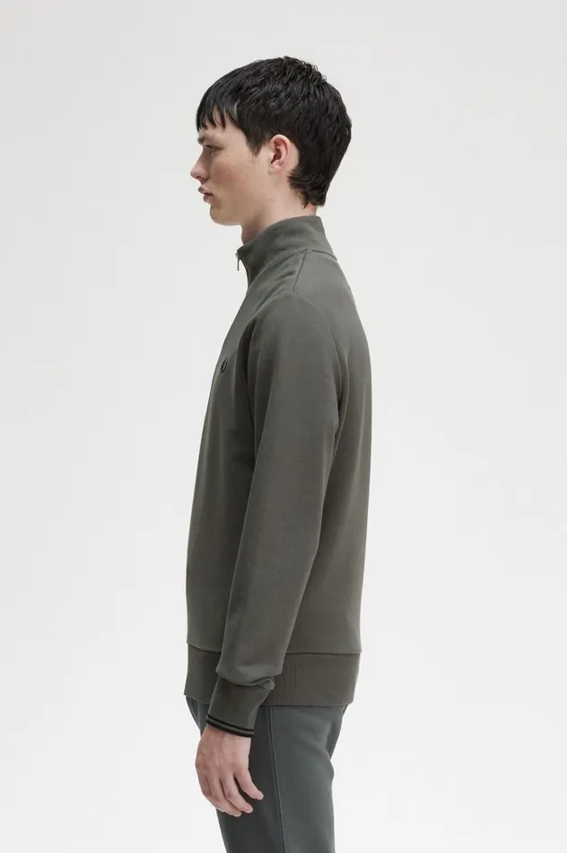Men Half Zip Sweatshirt Field Green Fred Perry Sweatshirts