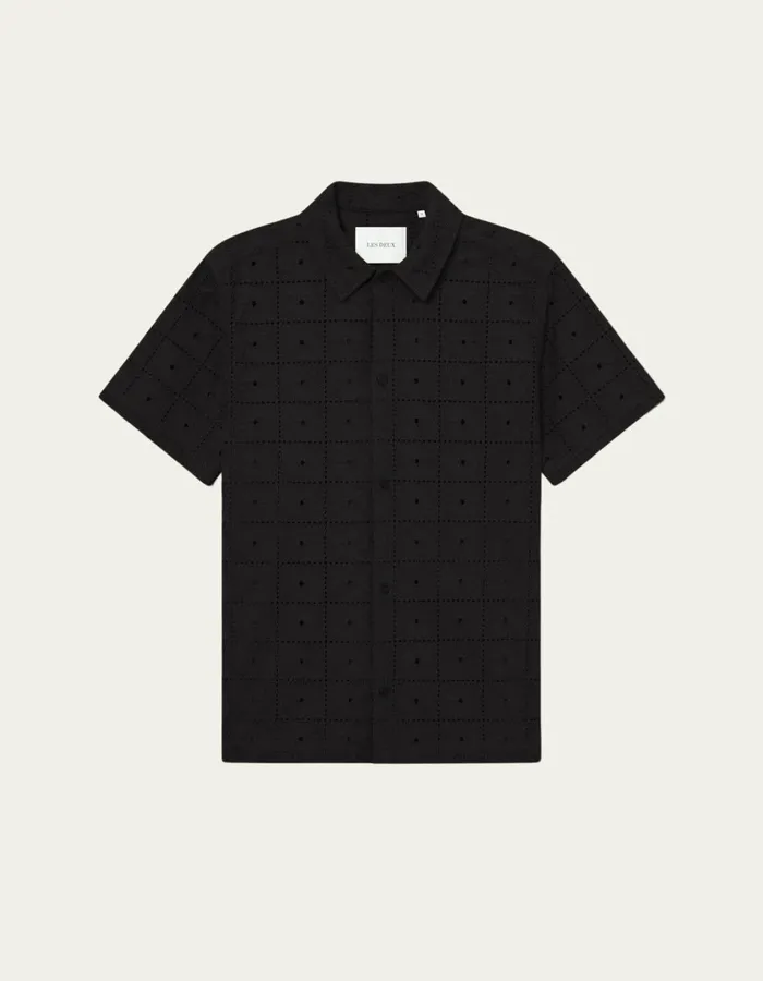 Men Hector Anglaise SS Shirt 8211 BlackBlack Les Deux ShirtsOvershirts