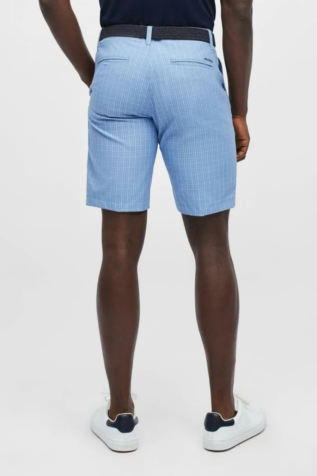 Men Highland Golf Shorts Light Blue Mini Plaid Bonobos Golf Shorts