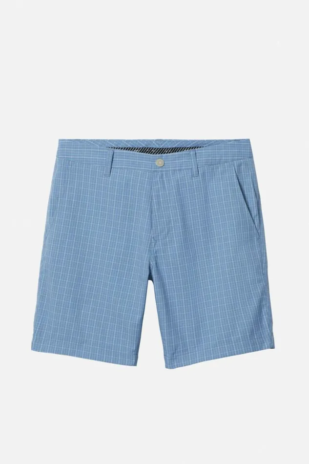 Men Highland Golf Shorts Light Blue Mini Plaid Bonobos Golf Shorts