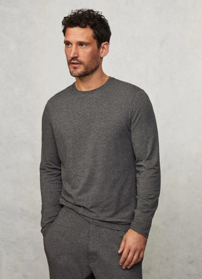 Men Homewear Hackett London Regular Fit Long Sleeve TShirt Marl Grey