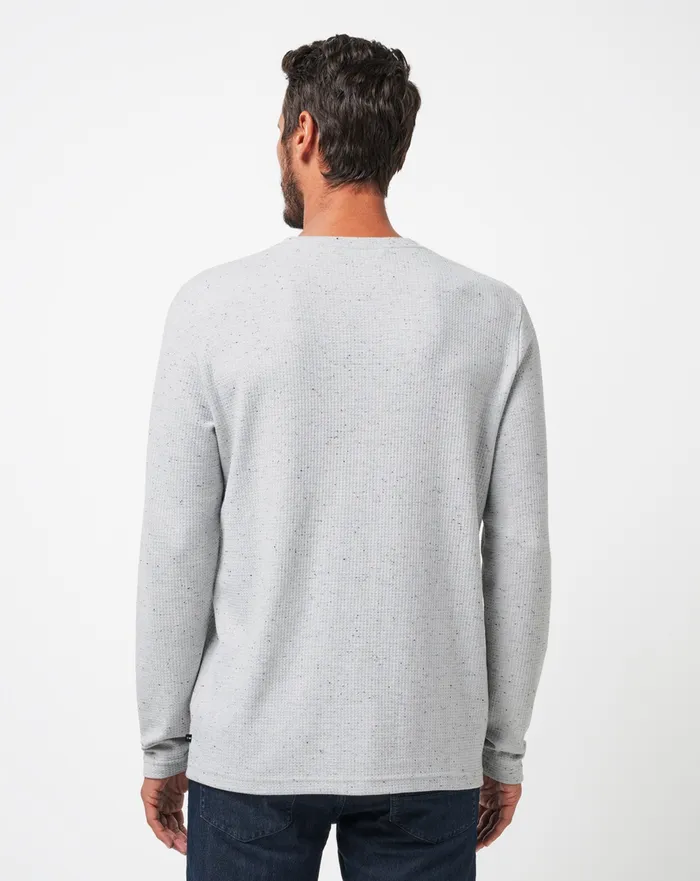 Men Hoodies and Sweatshirts TravisMathew CLOUD WAFFLE CREW Heather Light Grey