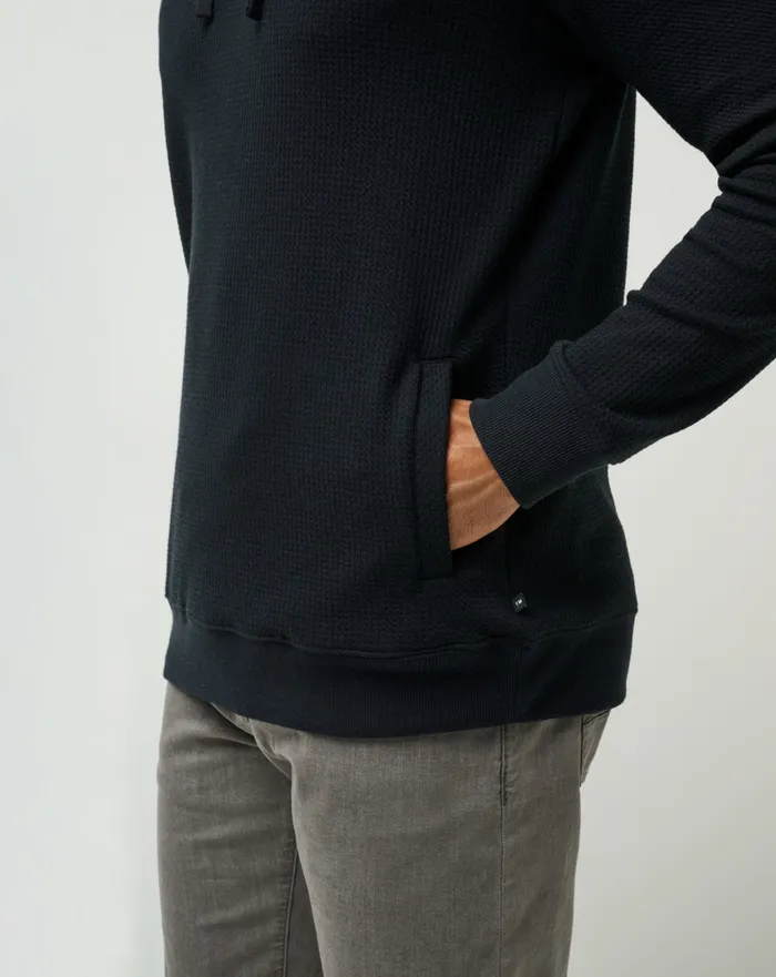 Men Hoodies and Sweatshirts TravisMathew CLOUD WAFFLE HOODIE Black