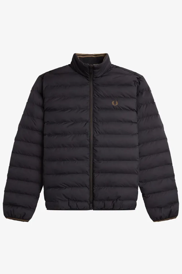 Men Insulated Jacket Black Fred Perry Coats and Jackets