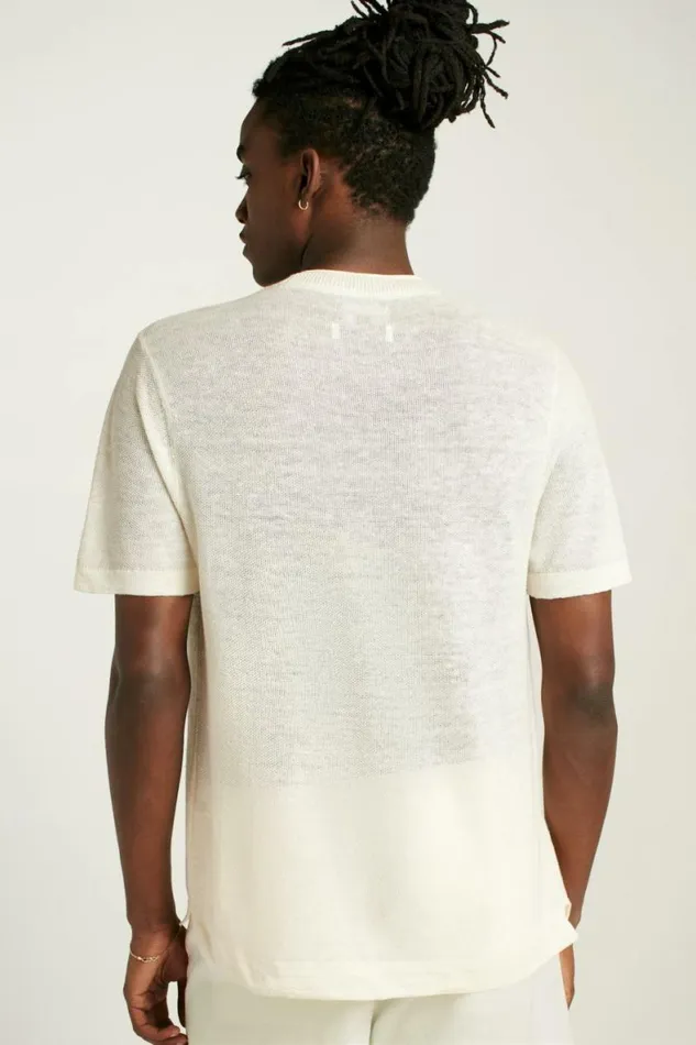 Men Italian Linen Sweater Tee Cloud Bonobos Short Sleeve Tees