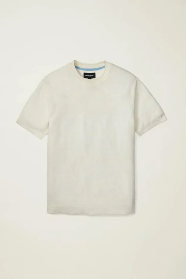 Men Italian Linen Sweater Tee Cloud Bonobos Short Sleeve Tees