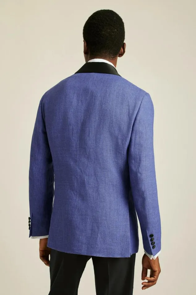 Men Italian Linen Tuxedo Jacket Deep Sapphire Bonobos Tuxedos