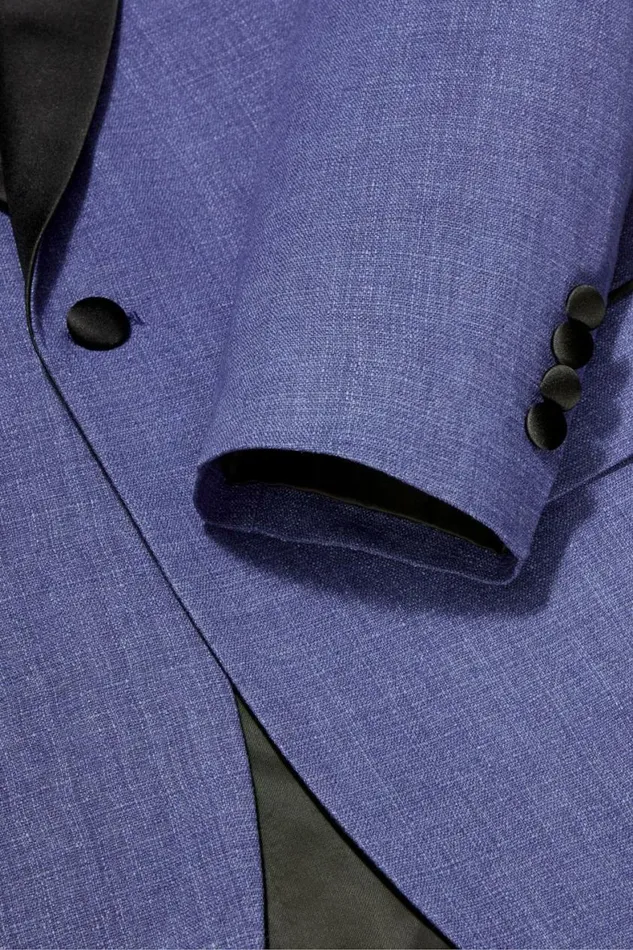 Men Italian Linen Tuxedo Jacket Deep Sapphire Bonobos Tuxedos