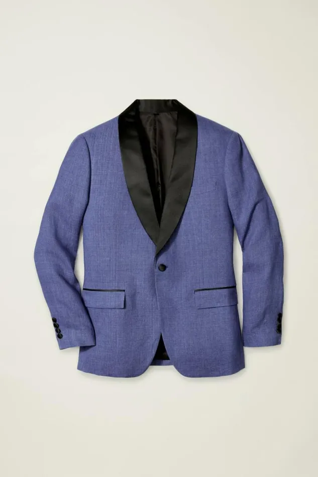 Men Italian Linen Tuxedo Jacket Deep Sapphire Bonobos Tuxedos