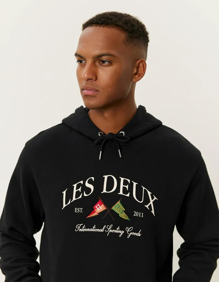 Men Ivy League Hoodie 8211 BlackBlack Les Deux HoodiesSweatshirts