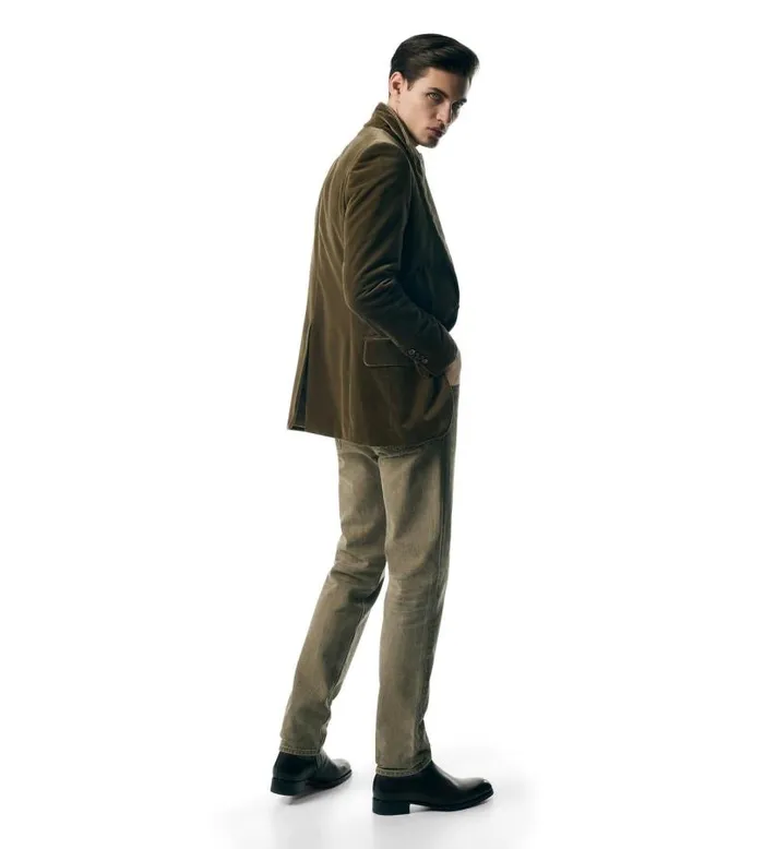 Men Jackets Tom Ford Light Velvet Atticus Jacket Khaki Men Jackets Tom Ford Light Velvet Atticus Jacket Khaki