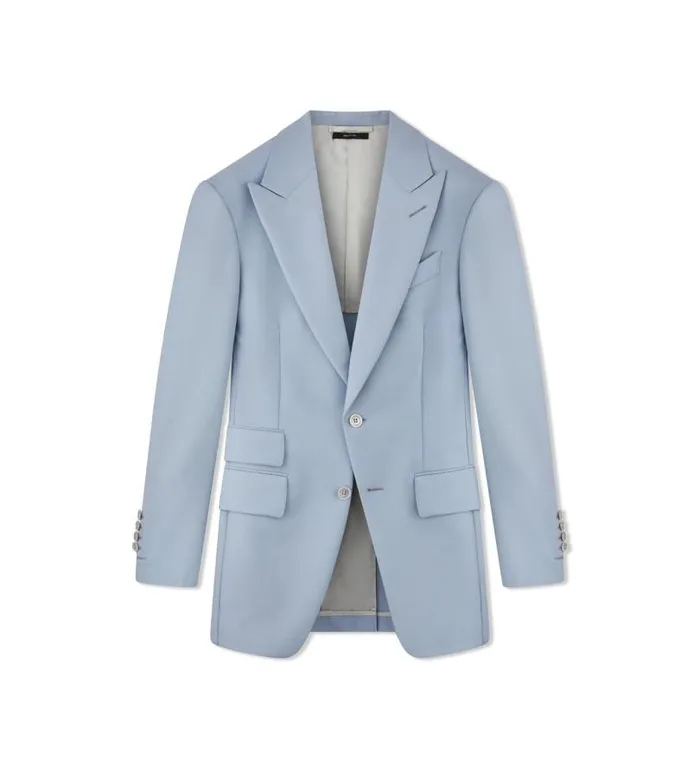 Men Jackets Tom Ford Original Mohair Atticus Jacket Wedgewood Blue