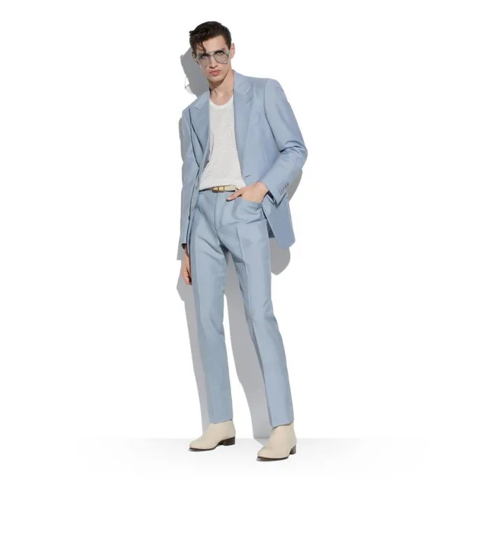 Men Jackets Tom Ford Original Mohair Atticus Jacket Wedgewood Blue Men Jackets Tom Ford Original Mohair Atticus Jacket Wedgewood Blue