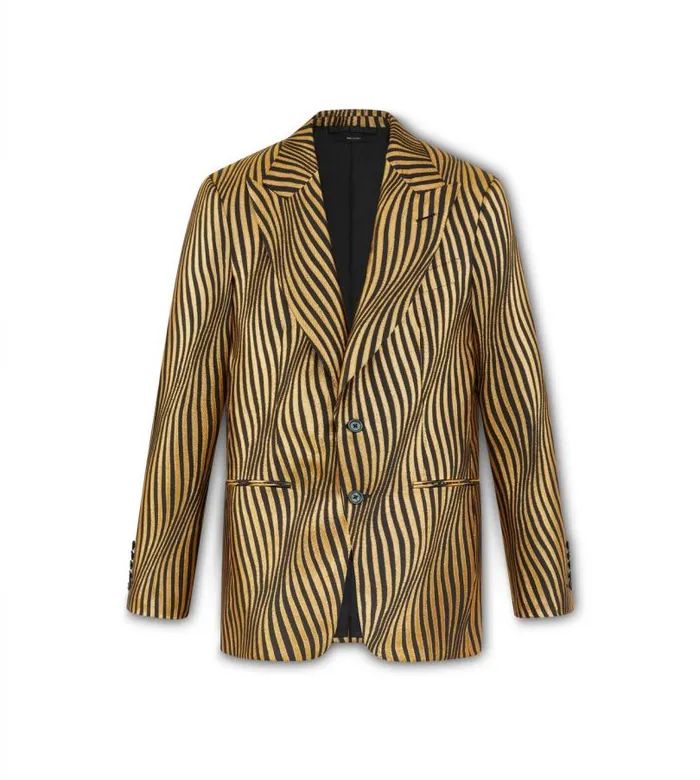 Men Jackets Tom Ford Spiral Jacquard Atticus Cocktail Jacket Blackgold