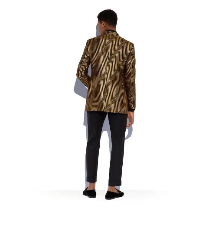 Men Jackets Tom Ford Spiral Jacquard Atticus Cocktail Jacket Blackgold