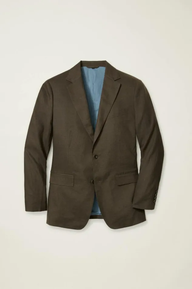 Men Jetsetter Italian Linen Suit Dark Brown Bonobos Suits