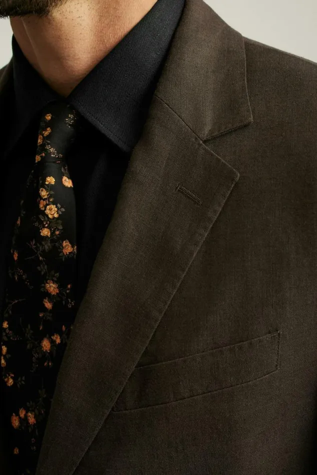 Men Jetsetter Italian Linen Suit Dark Brown Bonobos Suits