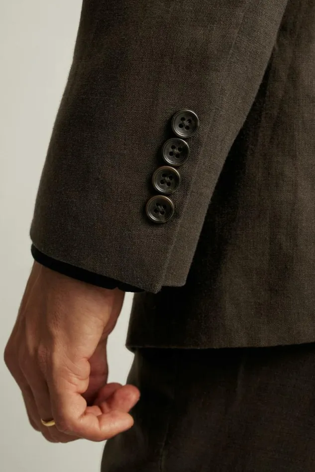 Men Jetsetter Italian Linen Suit Dark Brown Bonobos Suits