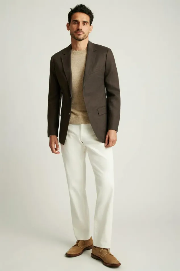 Men Jetsetter Italian Linen Suit Dark Brown Bonobos Suits
