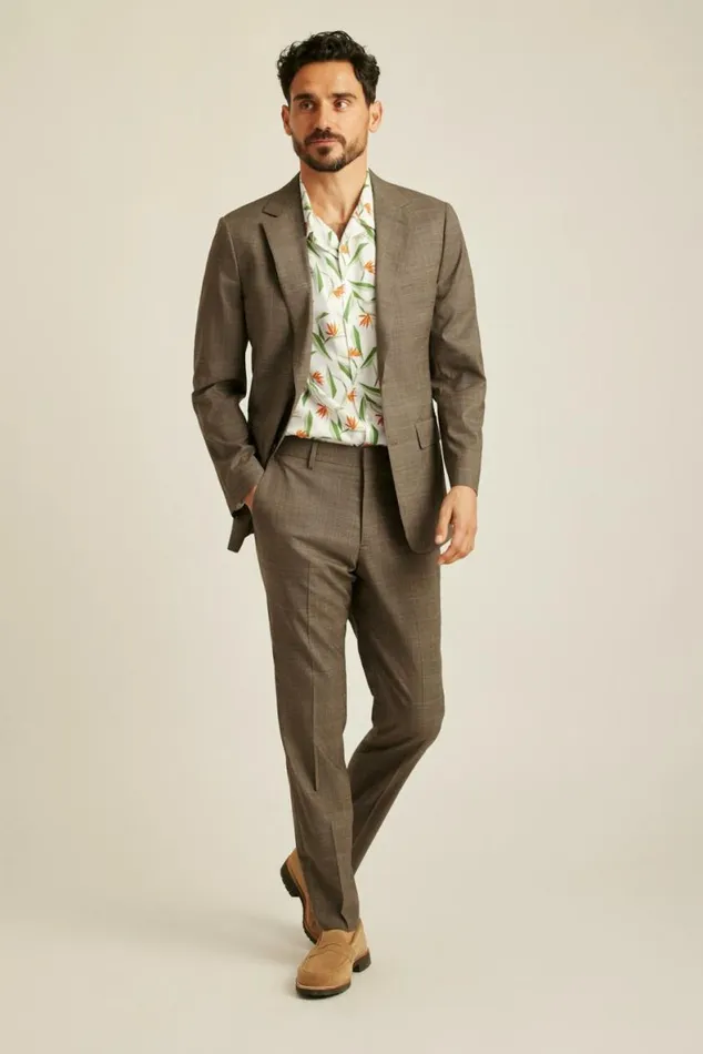 Men Jetsetter Italian Wool Blazer Brown Glen Plaid Bonobos Blazers and Sport Coats