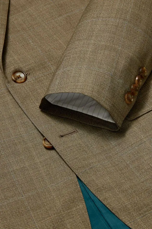 Men Jetsetter Italian Wool Blazer Brown Glen Plaid Bonobos Blazers and Sport Coats