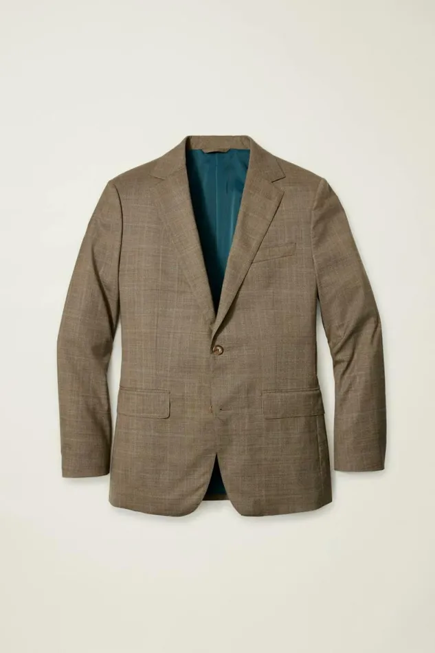 Men Jetsetter Italian Wool Blazer Brown Glen Plaid Bonobos Blazers and Sport Coats