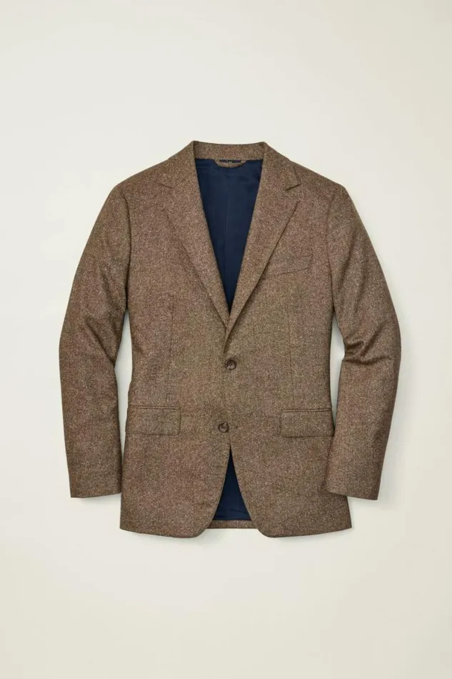 Men Jetsetter Italian Wool Suit Khaki Donegal Bonobos Suits