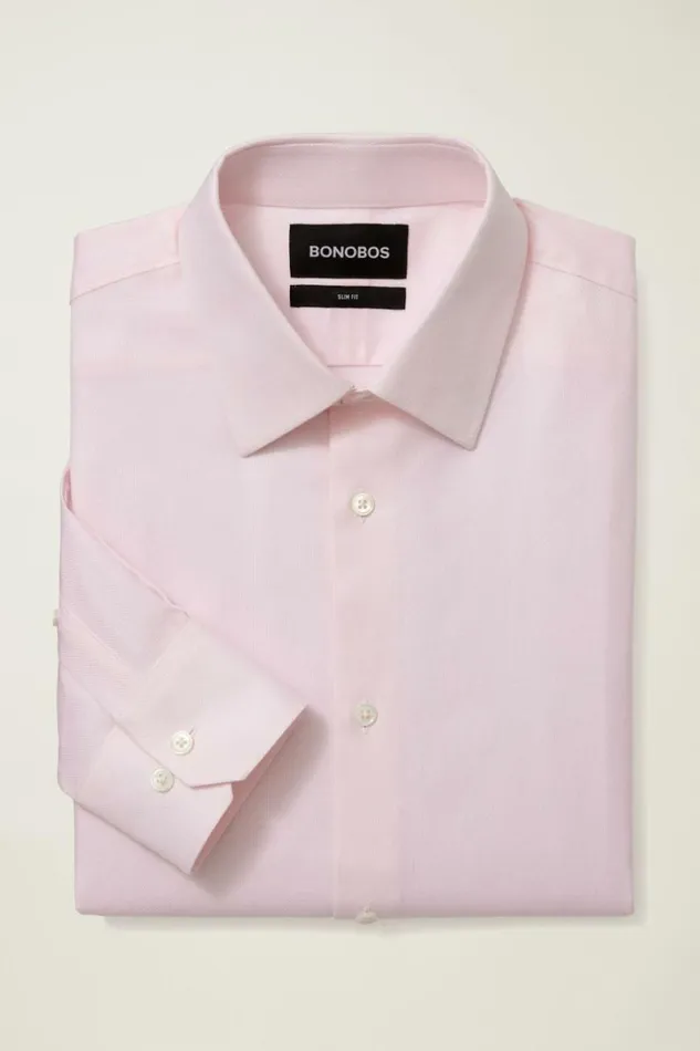Men Jetsetter Premium Dress Shirt Pink Dobby Bonobos Formal Dress Shirts