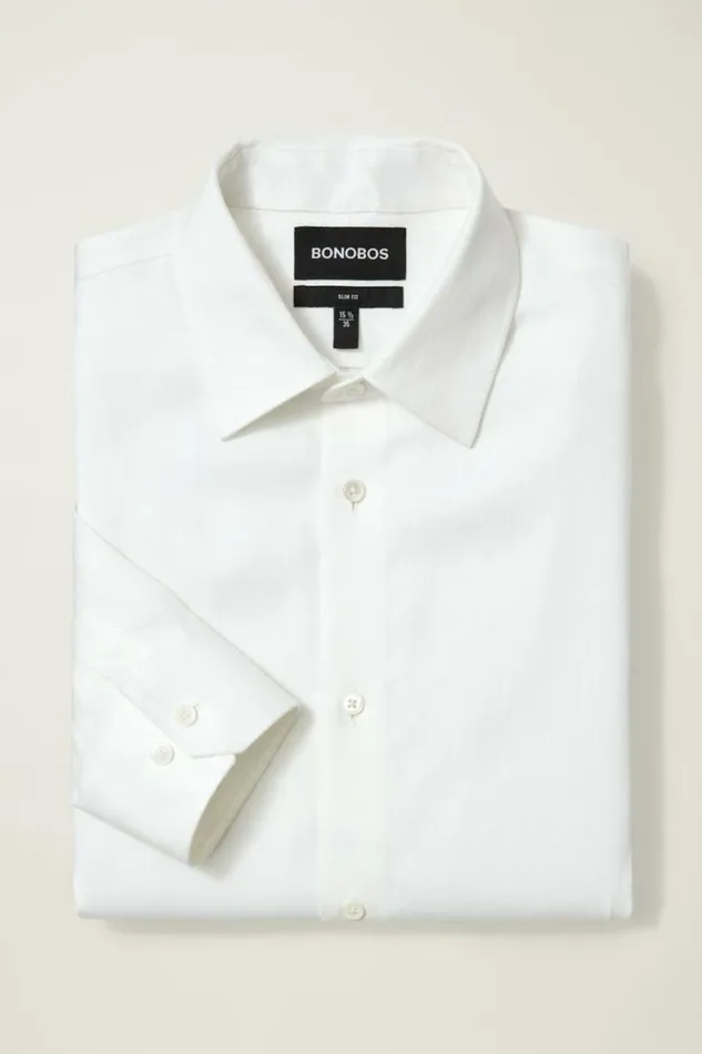 Men Jetsetter Premium Linen Dress Shirt White Bonobos Business Casual Shirts