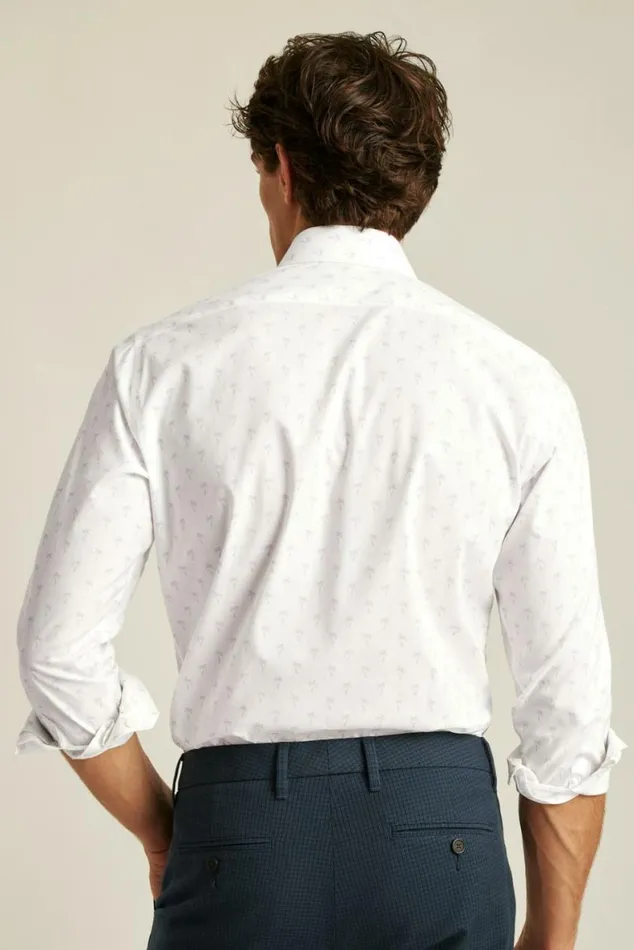 Men Jetsetter Stretch Dress Shirt Lilac Venice Palm Bonobos Business Casual Shirts