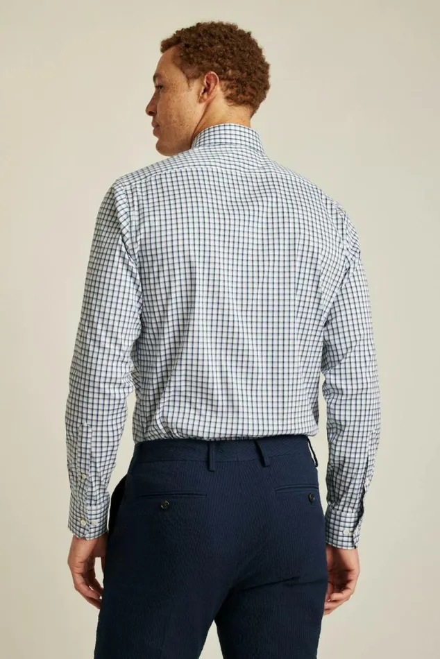 Men Jetsetter Stretch Dress Shirt Navy Lilac Check Bonobos Business Casual Shirts