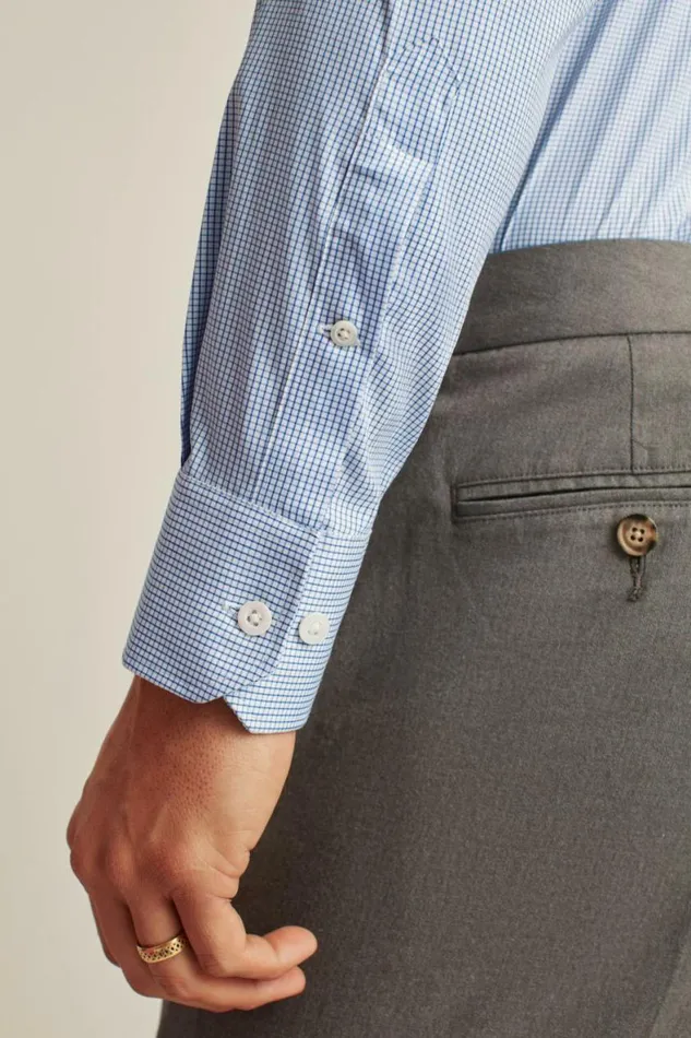 Men Jetsetter Stretch Dress Shirt Navy Mini Check Bonobos Business Casual Shirts