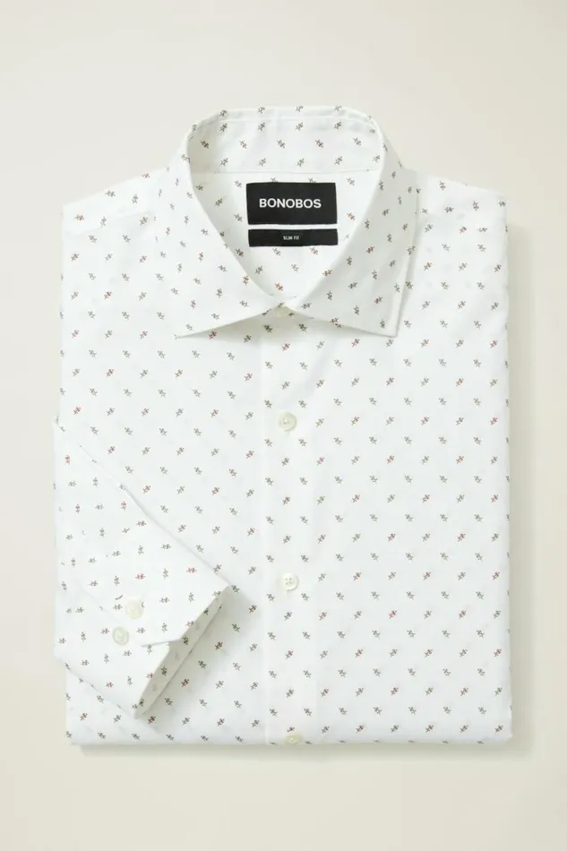 Men Jetsetter Stretch Dress Shirt Olive Ames Floral Bonobos Business Casual Shirts