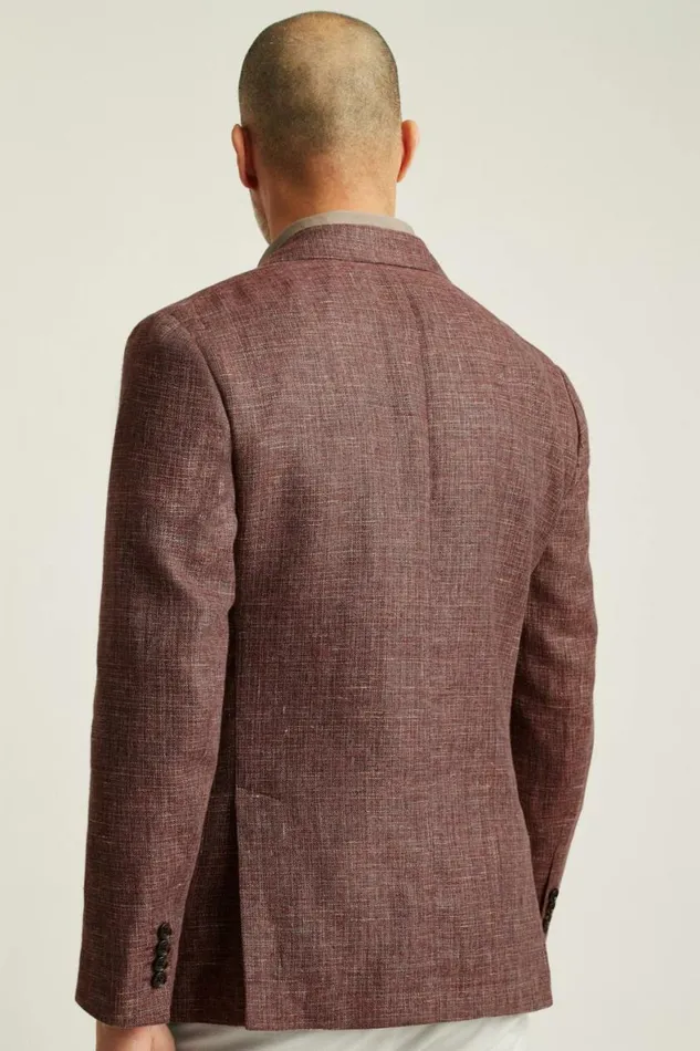 Men Jetsetter Unconstructed Italian Blazer Berry Basketweave Bonobos Blazers and Sport Coats