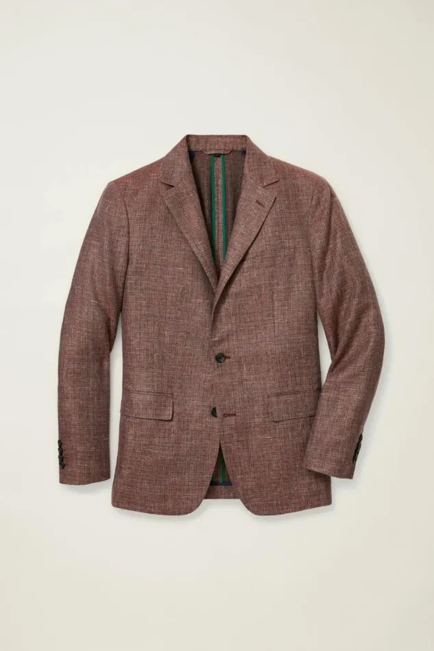 Men Jetsetter Unconstructed Italian Blazer Berry Basketweave Bonobos Blazers and Sport Coats