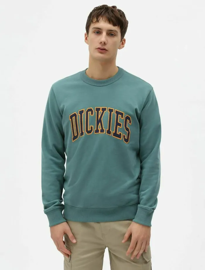 Men Jumpers and Sweatshirts Dickies Aitkin Sweatshirt Lcoln Green