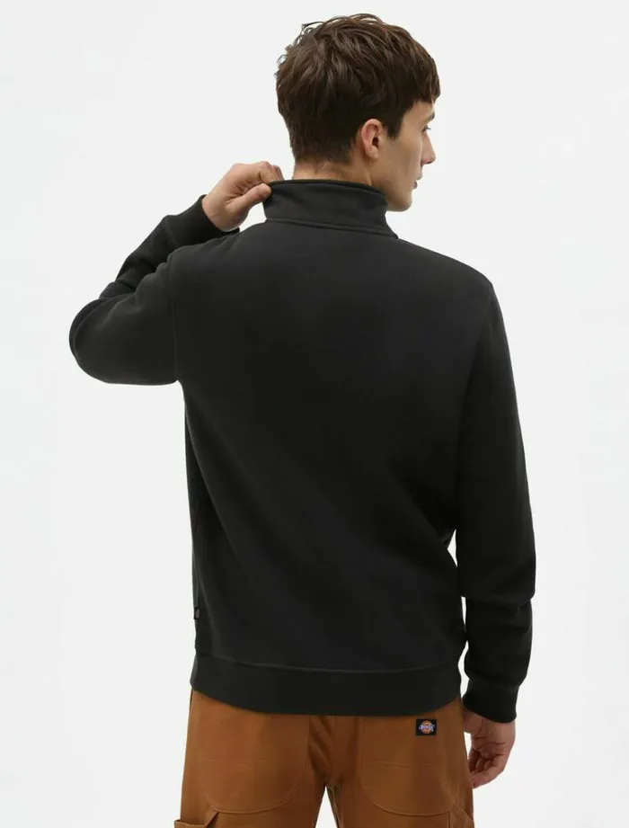 Men Jumpers and Sweatshirts Dickies Oakport Quarter Zip Black