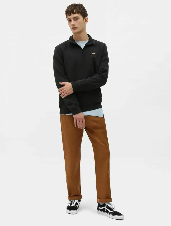 Men Jumpers and Sweatshirts Dickies Oakport Quarter Zip Black