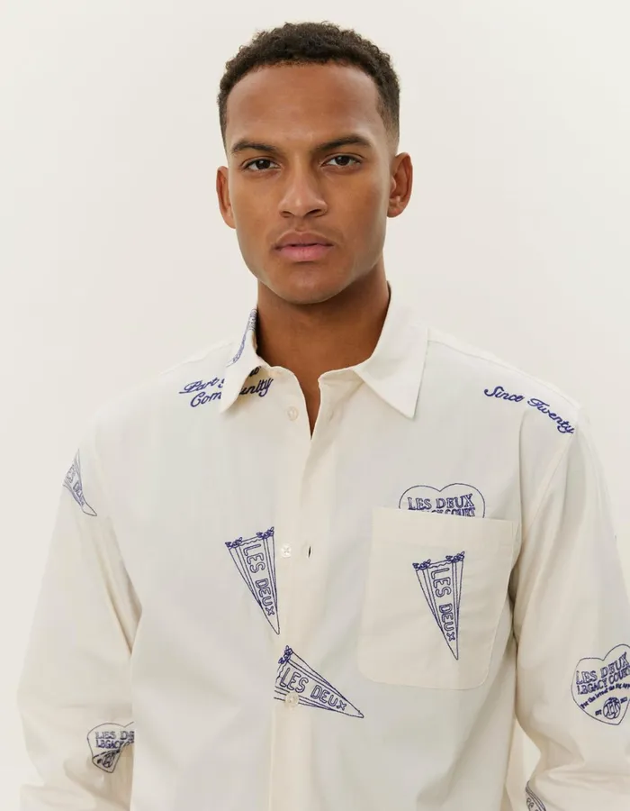 Men Kalen AOE Shirt 8211 IvoryBlueprint Les Deux ShirtsOvershirts
