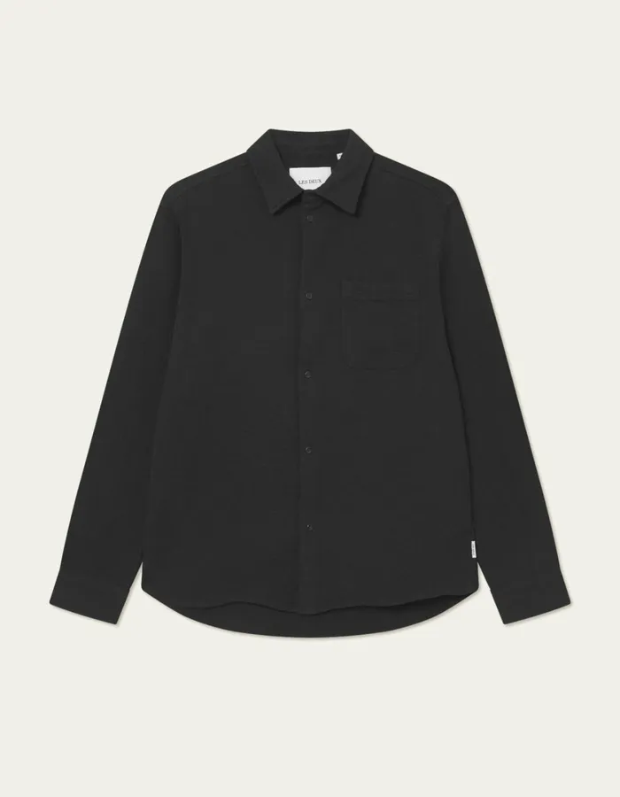 Men Kash Shirt 8211 BlackBlack Les Deux ShirtsOvershirts