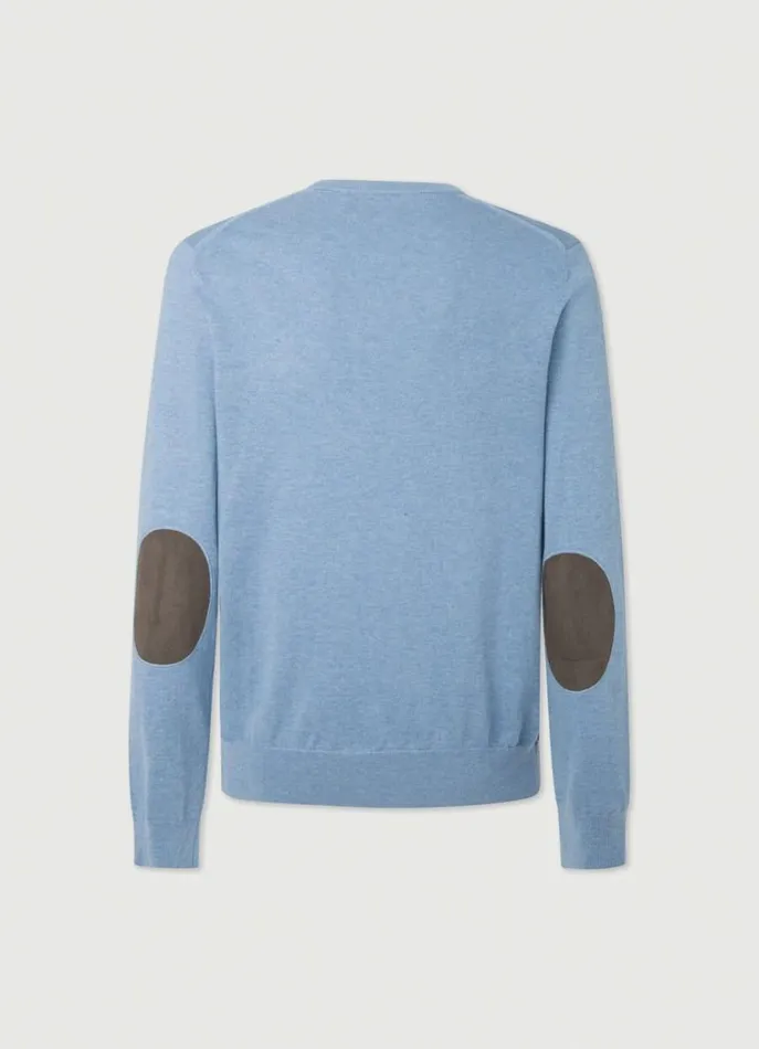 Men Knitwear Hackett London Cotton And Cashmere Jumper Sky Blue