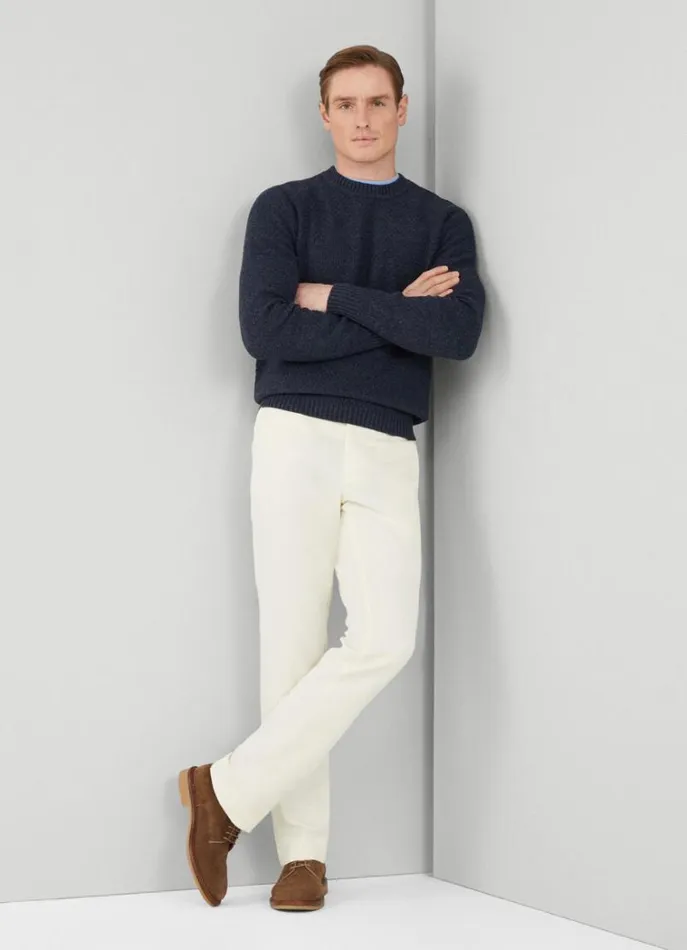 Men Knitwear Hackett London Textured Knit Jumper Navy