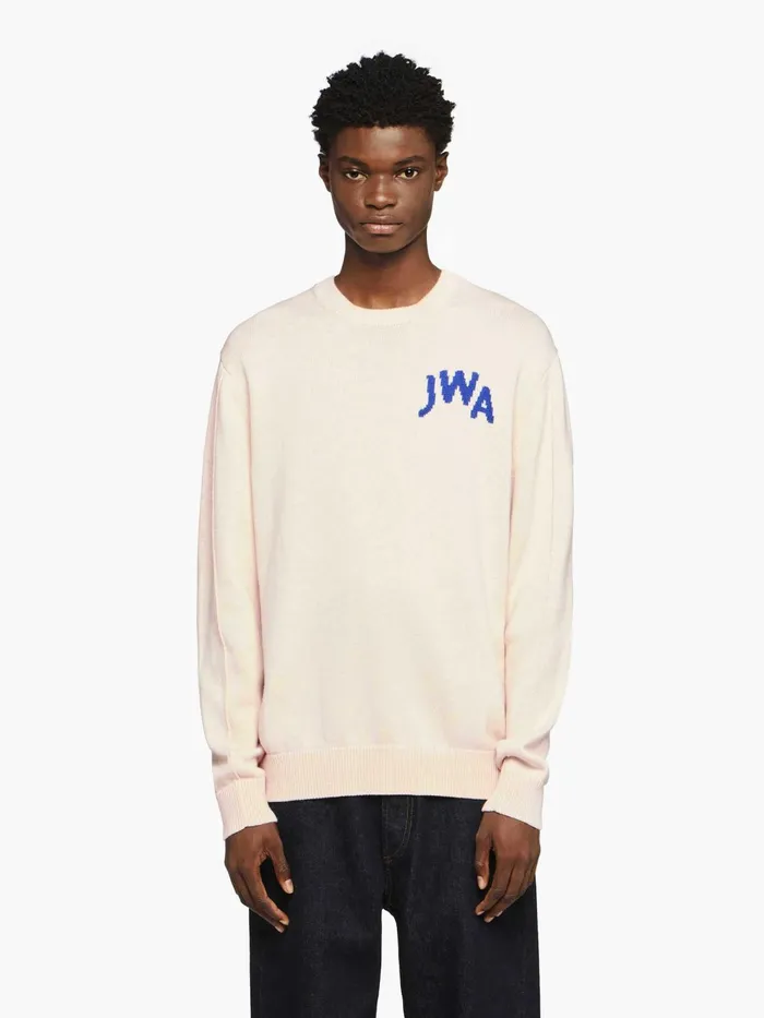 Men Knitwear JW Anderson JWA CREW NECK SWEATER Blush Men Knitwear JW Anderson JWA CREW NECK SWEATER Blush