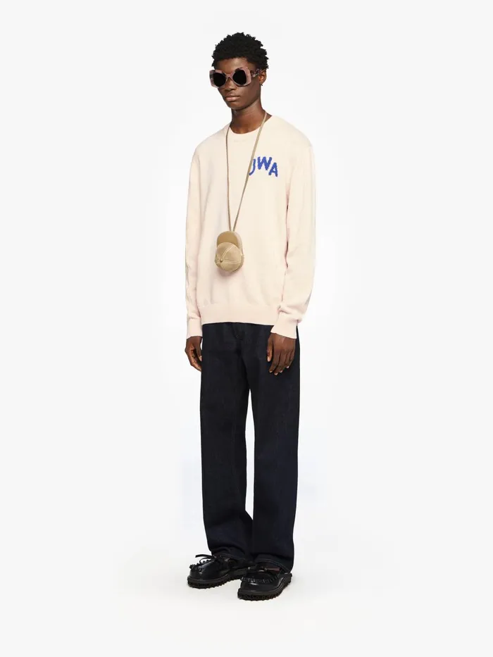 Men Knitwear JW Anderson JWA CREW NECK SWEATER Blush Men Knitwear JW Anderson JWA CREW NECK SWEATER Blush