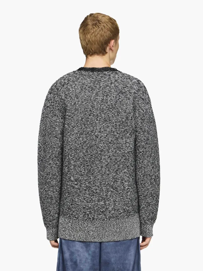 Men Knitwear JW Anderson VNECK LACE TRIM SWEATER Black Men Knitwear JW Anderson VNECK LACE TRIM SWEATER Black