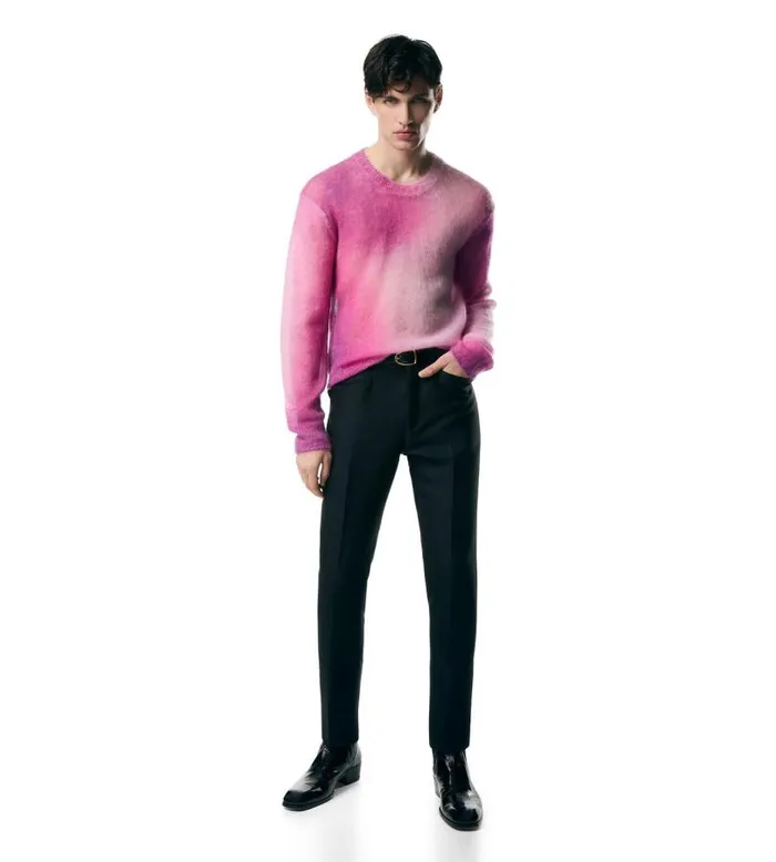 Men Knitwear Tom Ford Graffiti Mohair Blend Crew Neck Hot Pink Men Knitwear Tom Ford Graffiti Mohair Blend Crew Neck Hot Pink