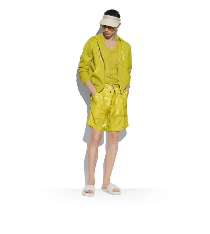 Men Knitwear Tom Ford Viscose Mesh Vest Lemon